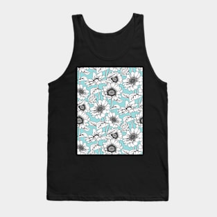 Sunflowers Line Art Pattern Tank Top